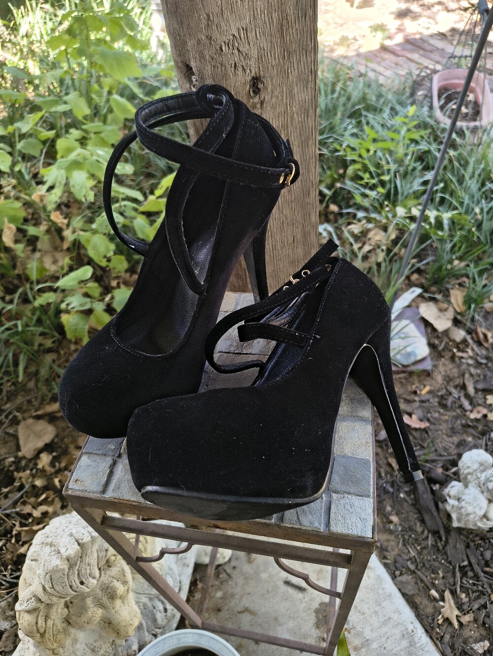 Classic Black Velvet Women's High Heels - Size 36